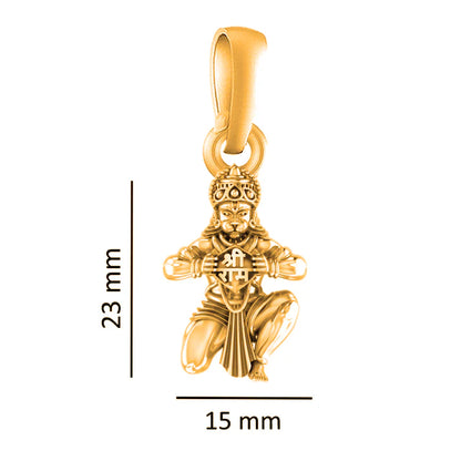 22 CT Gold Plated Silver (92.5% purity)God Hanuman Pendant Pendant for Men