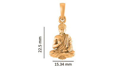 22 CT Gold Plated Silver (92.5% purity) God Buddha Pendant for Men and Women