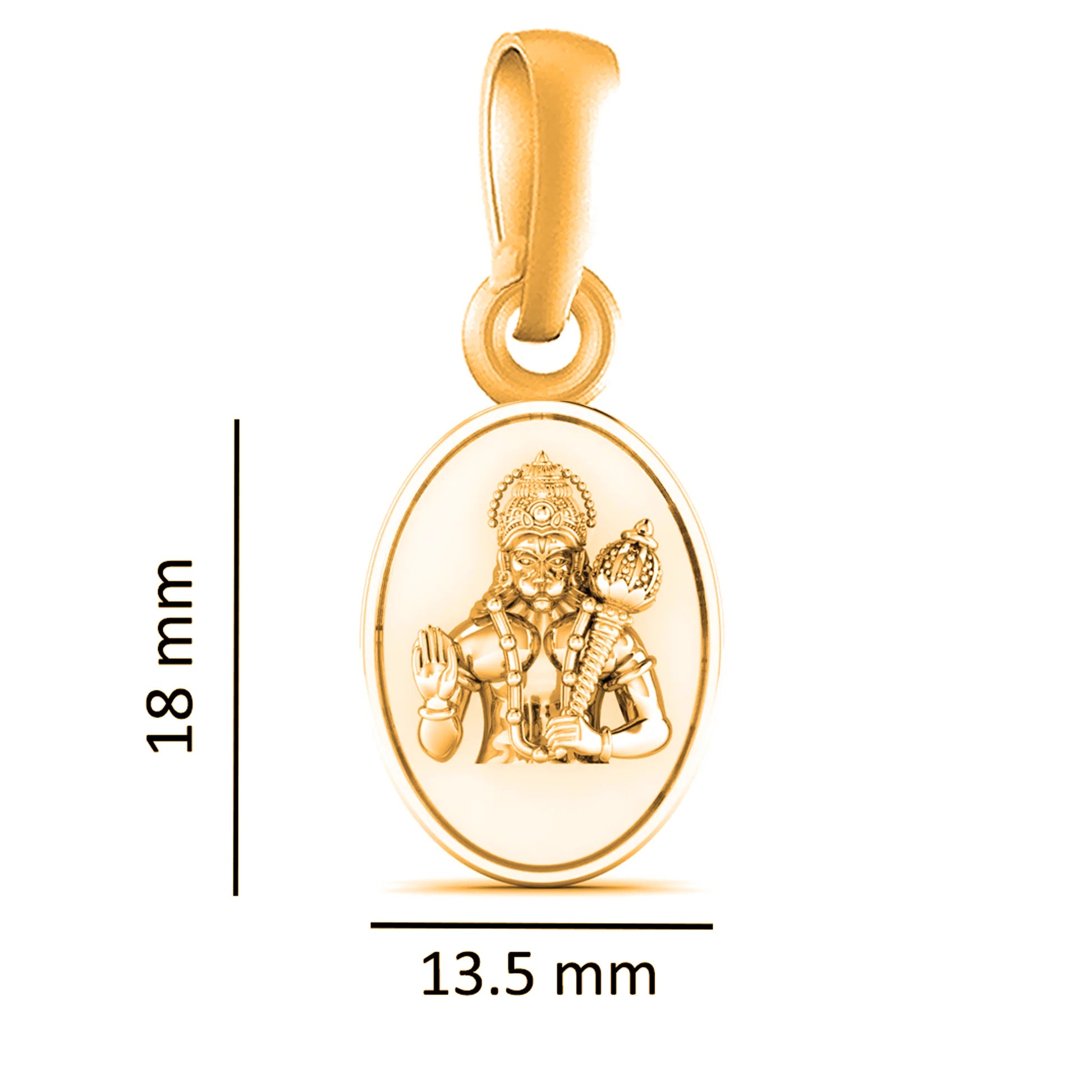 22 CT Gold Plated Silver (92.5% purity) God Hanuman Gada Pendant for Men