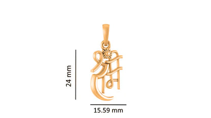 22 CT Gold Plated Silver (92.5% purity) God Ram Pendant for Men and Women