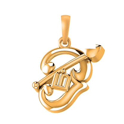 22 CT Gold Plated Silver (92.5% purity) Spiritual OM Pendant for Men and Women