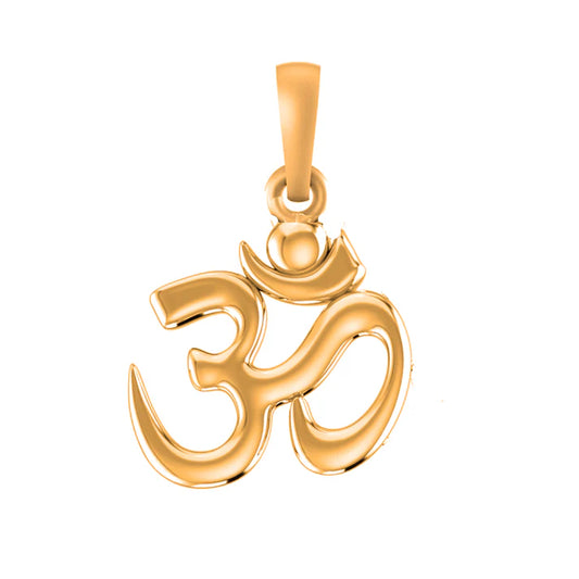 22 CT Gold Plated Silver (92.5% purity) Spiritual Hindi OM Pendant for Men and Women