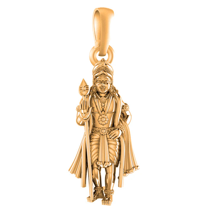 22 CT Gold Plated Silver (92.5% purity) God Kartikeya Pendant for Men and Women