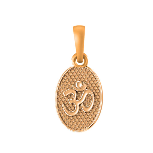 22 CT Gold Plated Silver (92.5% purity) Spiritual OM Pendant for Men and Women - Oval shape