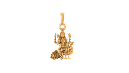 22 CT Gold Plated Silver (92.5% purity) God Kartikeya Pendant for Men and Women
