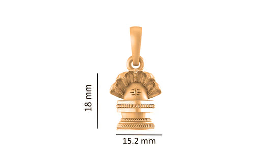 22 CT Gold Plated Silver (92.5% purity) God Shiv Pendant for Men and Women