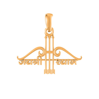 22 CT Gold Plated Silver (92.5% purity) God Baba Khatu Shyam Pendant for Men and Women