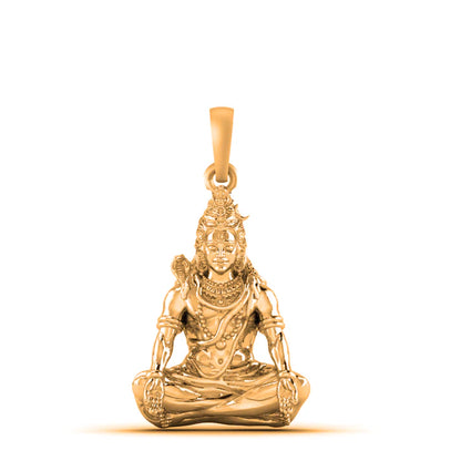 22 CT Gold Plated Silver (92.5% purity) God Shiva Pendant for Men and Women