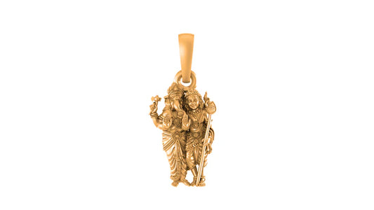 22 CT Gold Plated Silver (92.5% purity)God Ganesh Kartikeya Pendant for Men, Boys Girls and Women