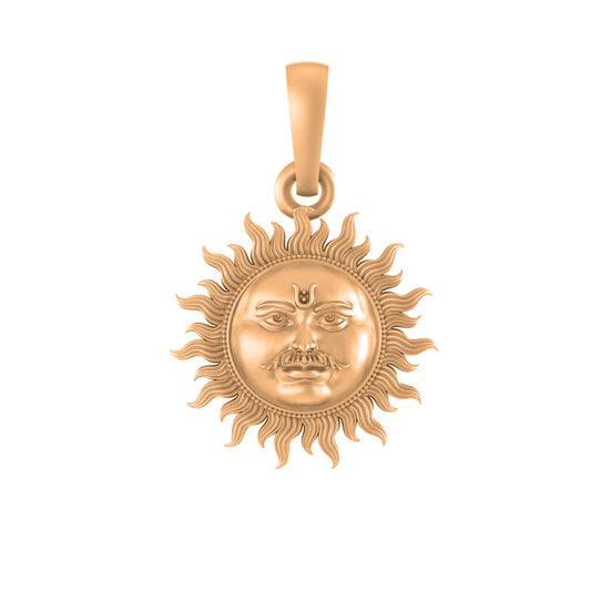 22 CT Gold Plated Silver (92.5% purity) Divine God Sun Pendan for Kids & Woman