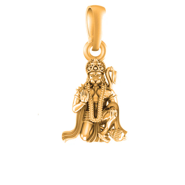22 CT Gold Plated Silver (92.5% purity) God Hanuman Pendant for Men