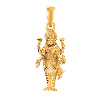 22 CT Gold Plated Silver (92.5% purity) Goddess Laxmi Ji Pendant for Men and Women