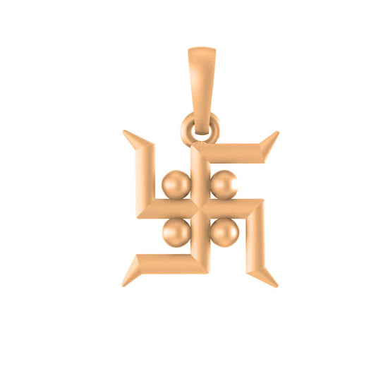 22 CT Gold Plated Silver (92.5% purity) Spiritual Swastik Symbol Pendant for Kids & Woman