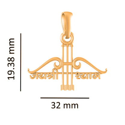 22 CT Gold Plated Silver (92.5% purity) God Baba Khatu Shyam Pendant for Men and Women