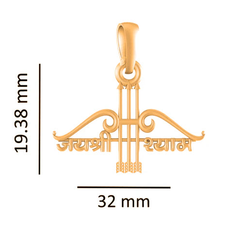 22 CT Gold Plated Silver (92.5% purity) God Baba Khatu Shyam Pendant for Men and Women
