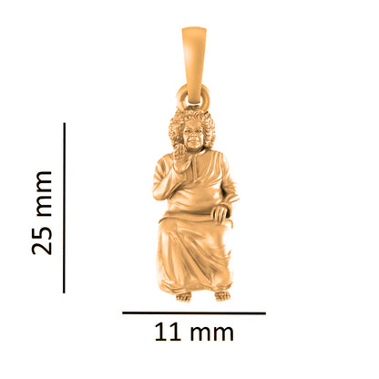 22 CT Gold Plated Silver (92.5% purity) God Satya Sai Pendant for Men and Women