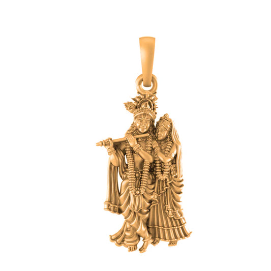 22 CT Gold Plated Silver (92.5% purity) God Radha Krishna Pendant for Men and Women