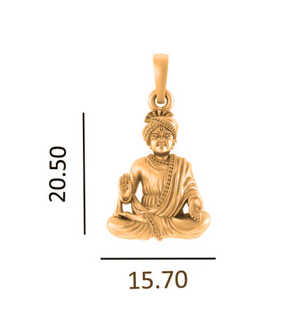 22 CT Gold Plated Silver (92.5% purity) Spiritual Swaminarayan ji Pendant for Men and Women