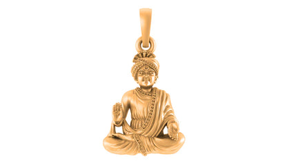 22 CT Gold Plated Silver (92.5% purity) Spiritual Swaminarayan ji Pendant for Men and Women