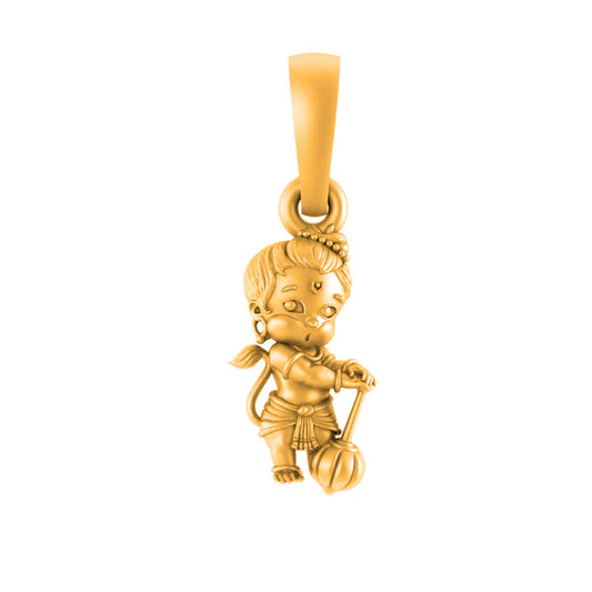 22 CT Gold Plated Silver (92.5% purity) God Bal Hanuman ji (Big Size) Pendant for Men