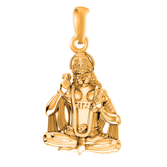 22 CT Gold Plated Silver (92.5% purity) God Hanuman Pendant for Men