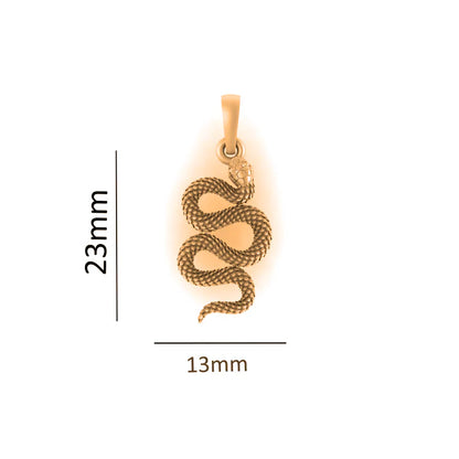 22 CT Gold Plated Silver (92.5% purity) Symbol of devotion Snake Pendant for Men and Women