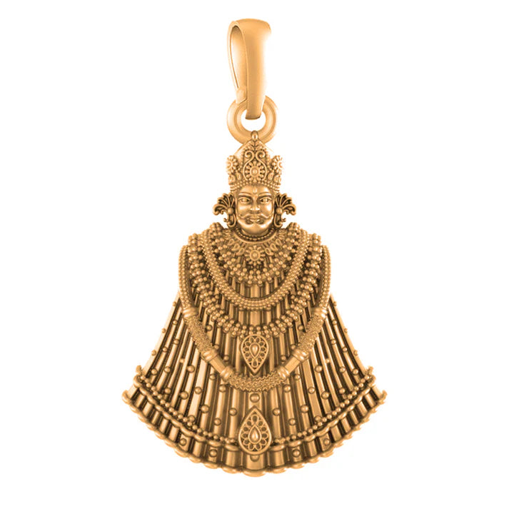 22 CT Gold Plated Silver (92.5% purity) God Baba Khatu Shyam Pendant for Men and Women