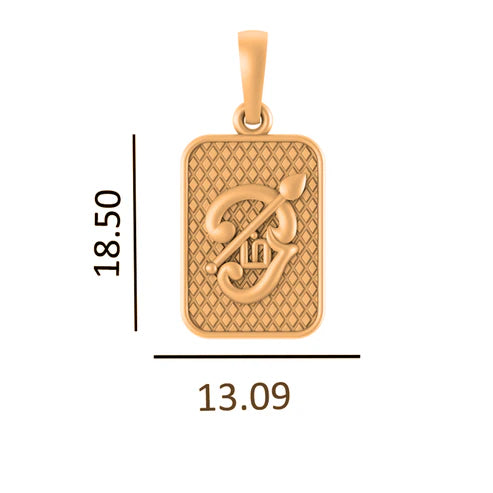 22 CT Gold Plated Silver (92.5% purity) Spiritual OM Pendant for Men and Women - Shape - Rectangular