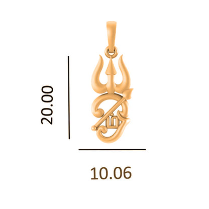 22 CT Gold Plated Silver (92.5% purity) Spiritual OM Pendant for Men and Women