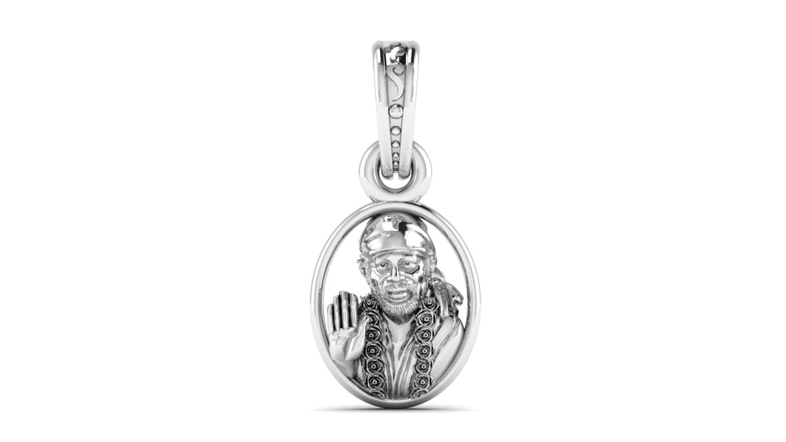 Sai Baba Pendant: A Sacred Blessing of Love and Peace (92.5% purity) Sai Ram Pendant for Men & Women Pure Silver Locket