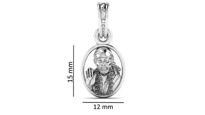 Sai Baba Pendant: A Sacred Blessing of Love and Peace (92.5% purity) Sai Ram Pendant for Men & Women Pure Silver Locket