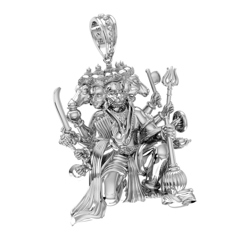 Sterling Silver (92.5% purity) PunchMukhi Pendant for Men & Women Pure Silver Locket