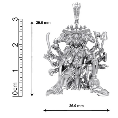 Sterling Silver (92.5% purity) PunchMukhi Pendant for Men & Women Pure Silver Locket