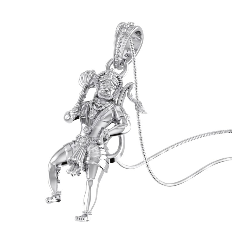 Hanuman in Grace Standing Pendant for Devotees92.5% Pure God Hanuman Bajrang Bali Pendant Locket for Kids