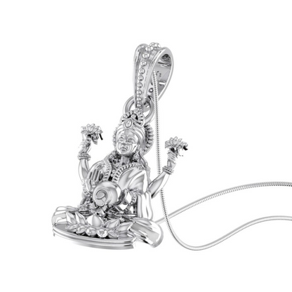Sterling Silver (92.5% purity) Luxmi Pendant for Men & Women Pure Silver Locket
