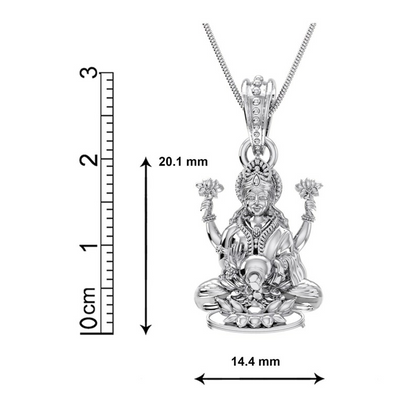 Sterling Silver (92.5% purity) Luxmi Pendant for Men & Women Pure Silver Locket