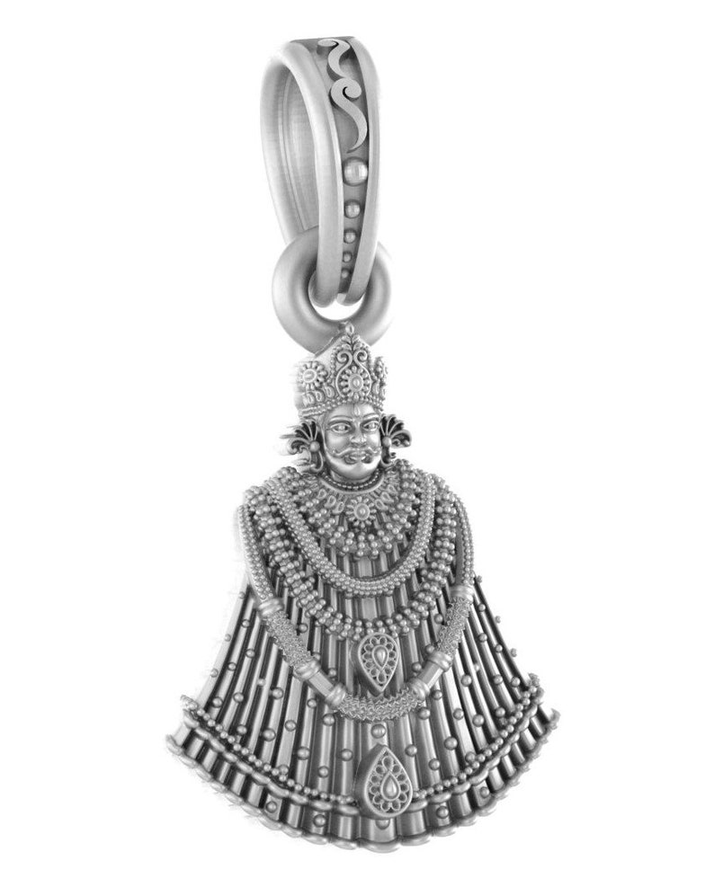 Sterling Silver (92.5% purity) God Baba Khatu Shyam (Big Size) Pendant for Men & Women Pure Silver Lord Baba Khatu Shyam (Big Size) Locket for Good Health & Wealth