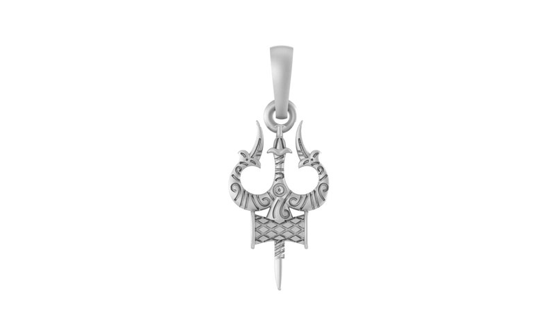 92.5% Pure Sterling Silver Spiritual Shiva Trishul Pendant for Kids & Woman