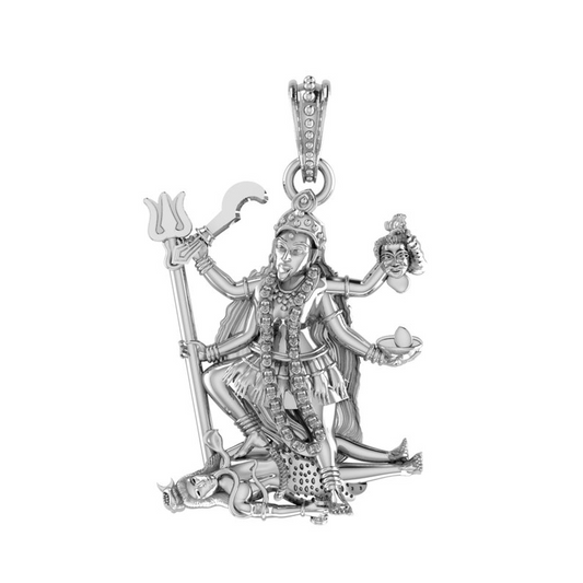 Maa Kaali Pendant: Wear the Strength of the Divine (92.5% purity) Maa Kali Pendant for Men & Women Pure Silver Locket