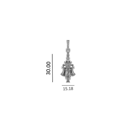 92.5% Pure Sterling Silver God Vitthal Pendant (Big Size) for Men & Women