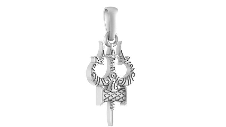 92.5% Pure Sterling Silver Spiritual Shiva Trishul Pendant for Kids & Woman