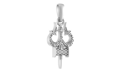 92.5% Pure Sterling Silver Spiritual Shiva Trishul Pendant for Kids & Woman