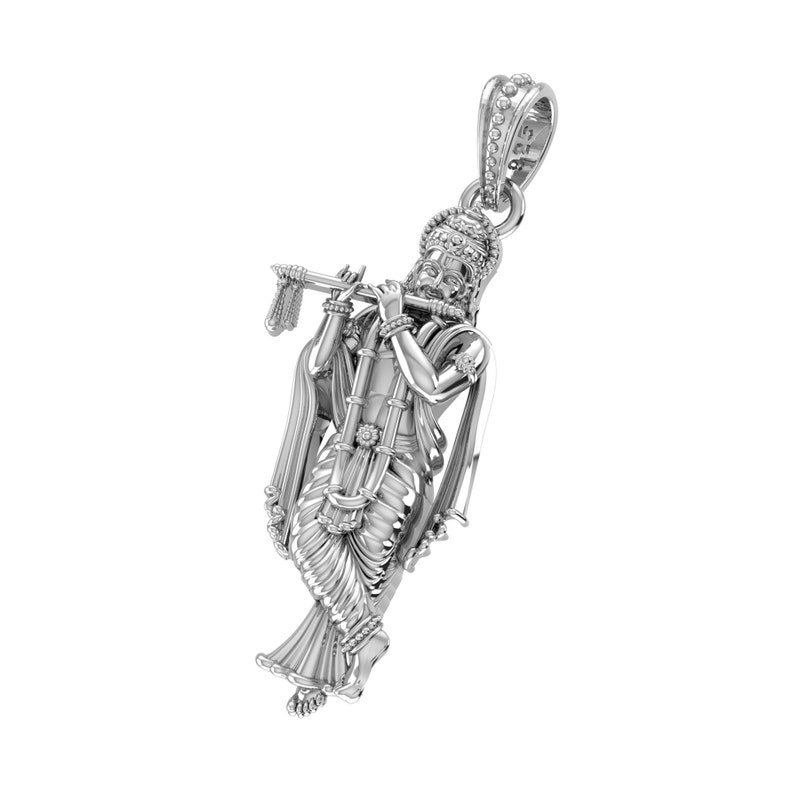 92.5% Pure Sterling Silver God Krishna (Big Size) Pendant for Men & Women