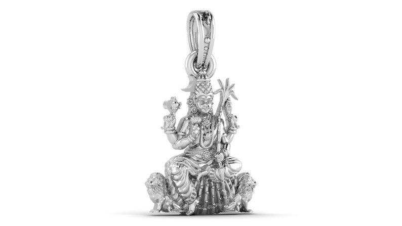 Sterling Silver (92.5% purity) Goddess Maa Kamakshii Pendant for Men & Women Pure Silver Lord Ma Kanchi Kamakshi Devi Locket Kanchipuram for Good Health & Wealth