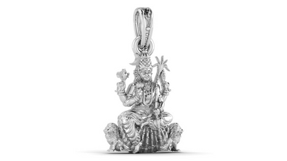 Sterling Silver (92.5% purity) Goddess Maa Kamakshii Pendant for Men & Women Pure Silver Lord Ma Kanchi Kamakshi Devi Locket Kanchipuram for Good Health & Wealth