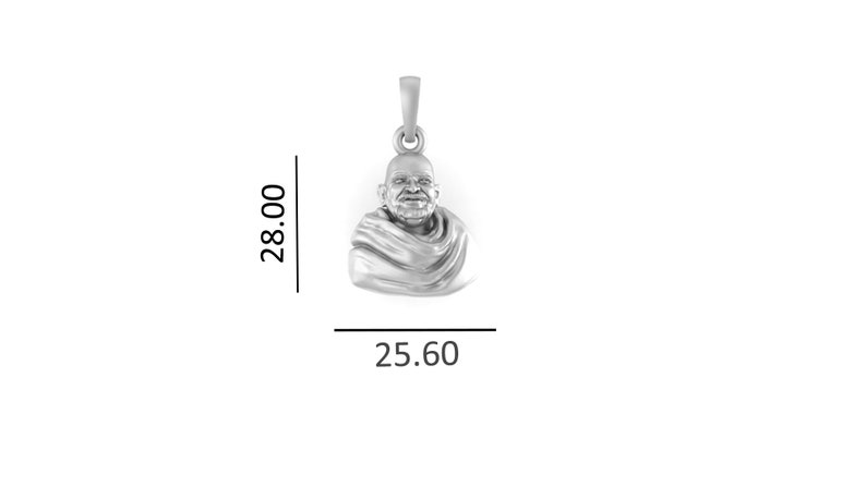 Sterling Silver (92.5% purity) Neem Karoli Baba Pendant for Men & Women Pure Silver Locket