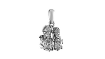 Sterling Silver (92.5% purity) Ram and Maa Sita Pendant for Men & Women Pure Silver Locket