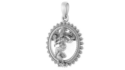 Sterling Silver (92.5% purity) Natraj Pendant for Men & Women Pure Silver Locket