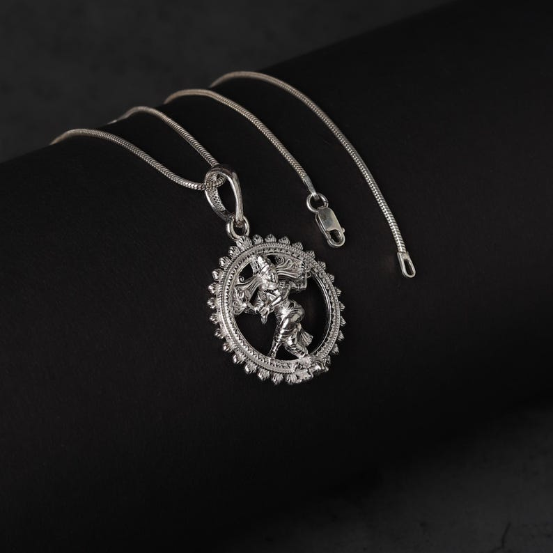 Sterling Silver (92.5% purity) Natraj Pendant for Men & Women Pure Silver Locket