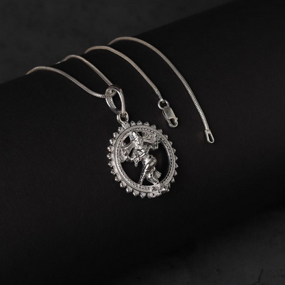 Sterling Silver (92.5% purity) Natraj Pendant for Men & Women Pure Silver Locket